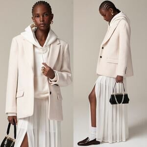 J.Crew‎ Oversized Blazer Jacket in Boiled Wool US 14 Outerwear Career Business